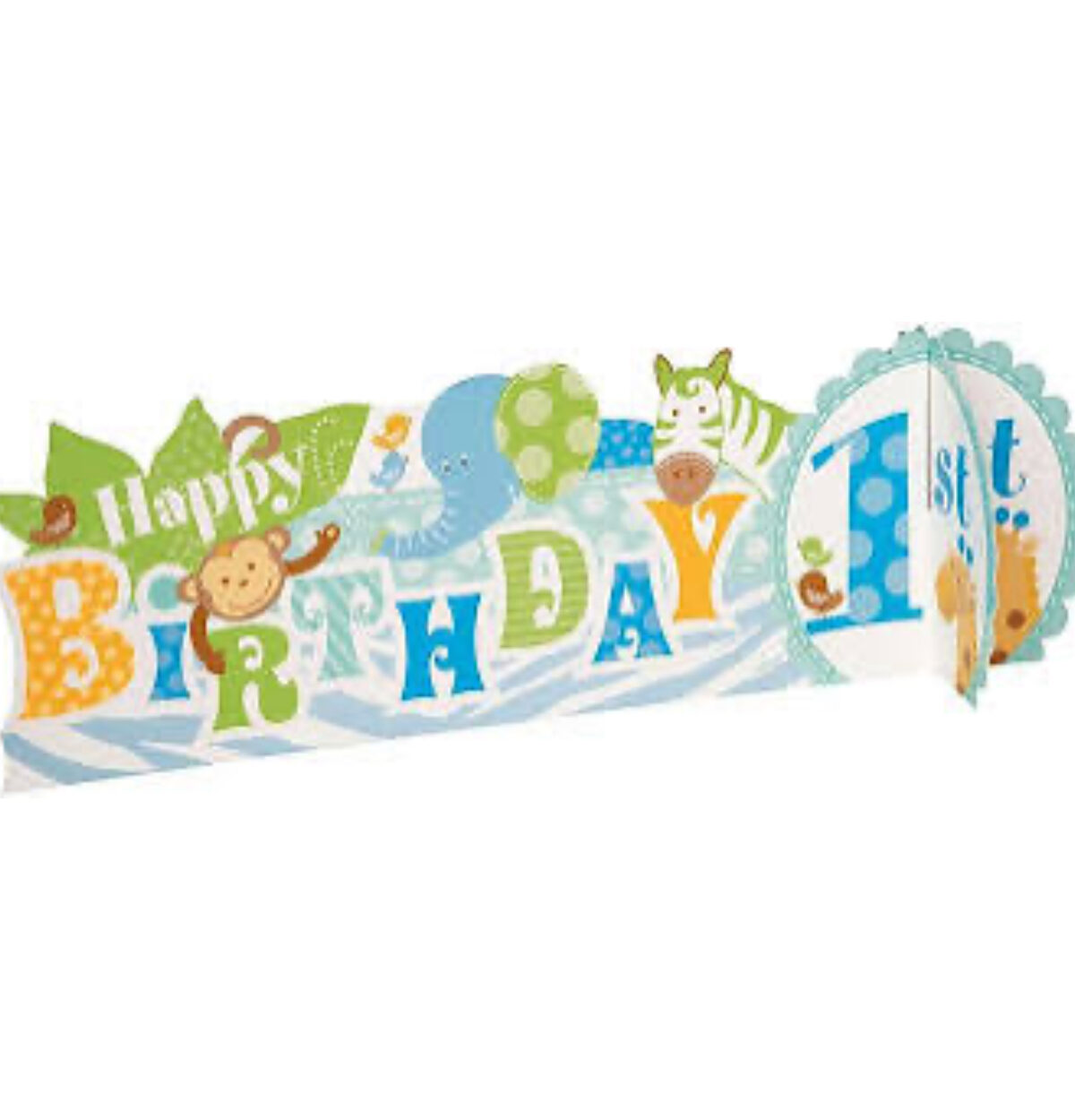 Blue Safari 1st Birthday Centerpiece