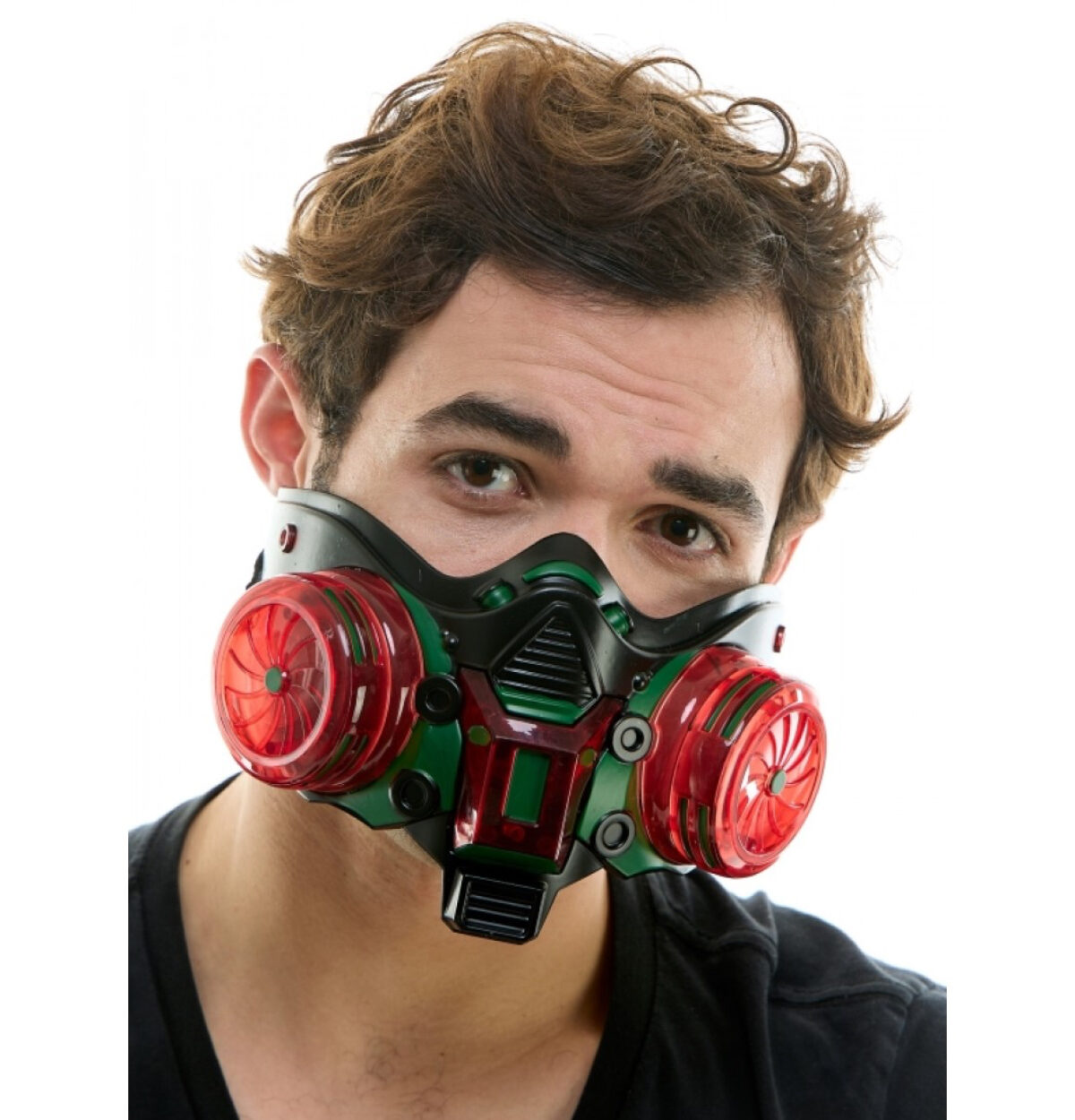 LIGHT UP RED CYBERPUNK MASK - OS