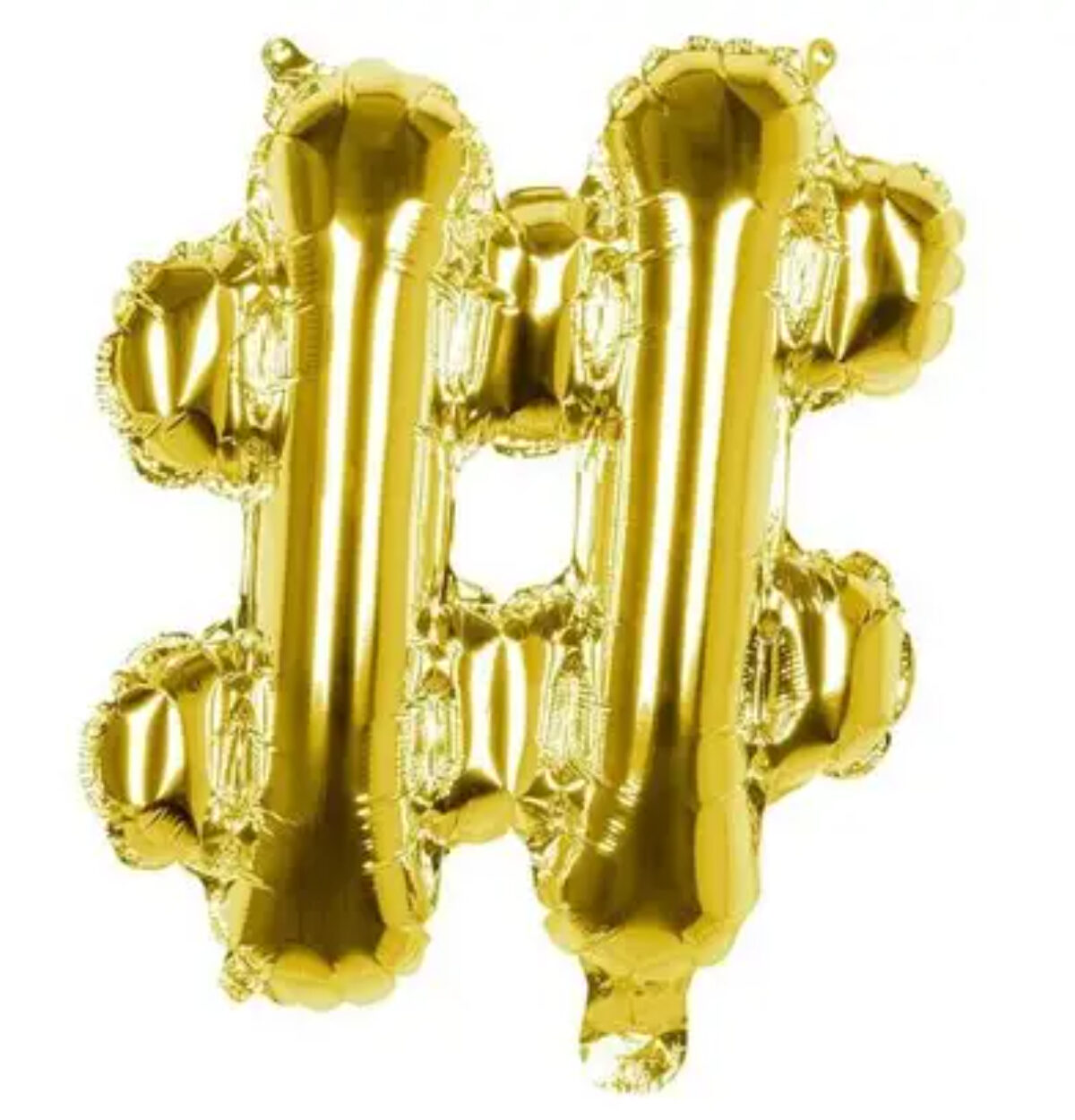 Gold Symbol # Foil Balloon Pre-Packed 14"