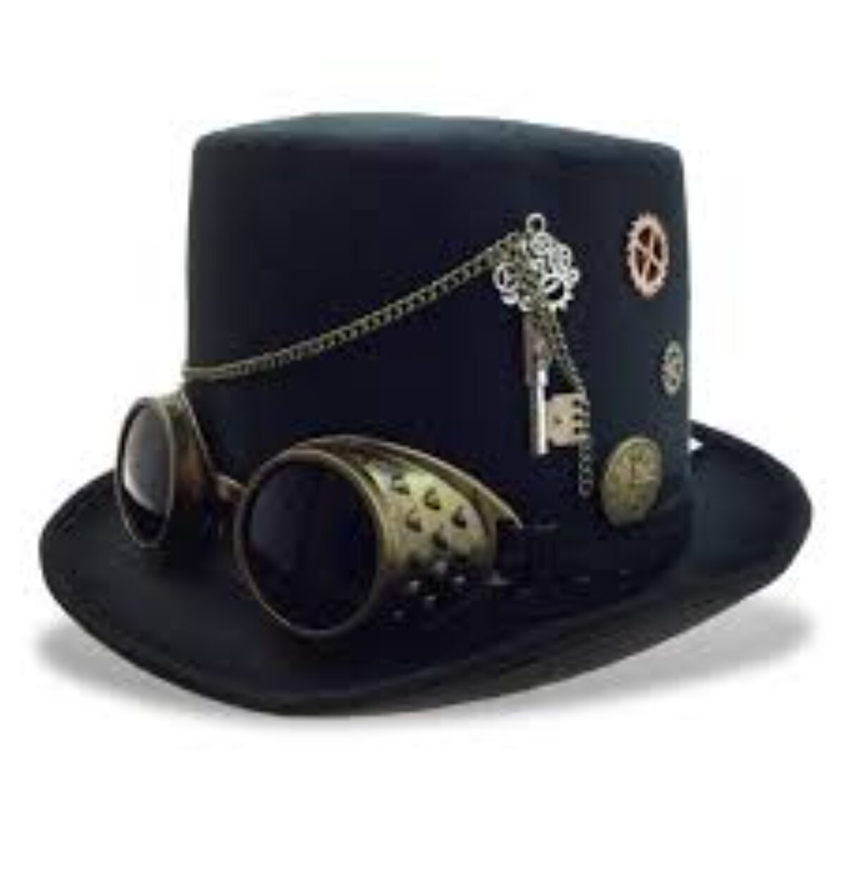 Steampunk Hat Black, Gold & Silver