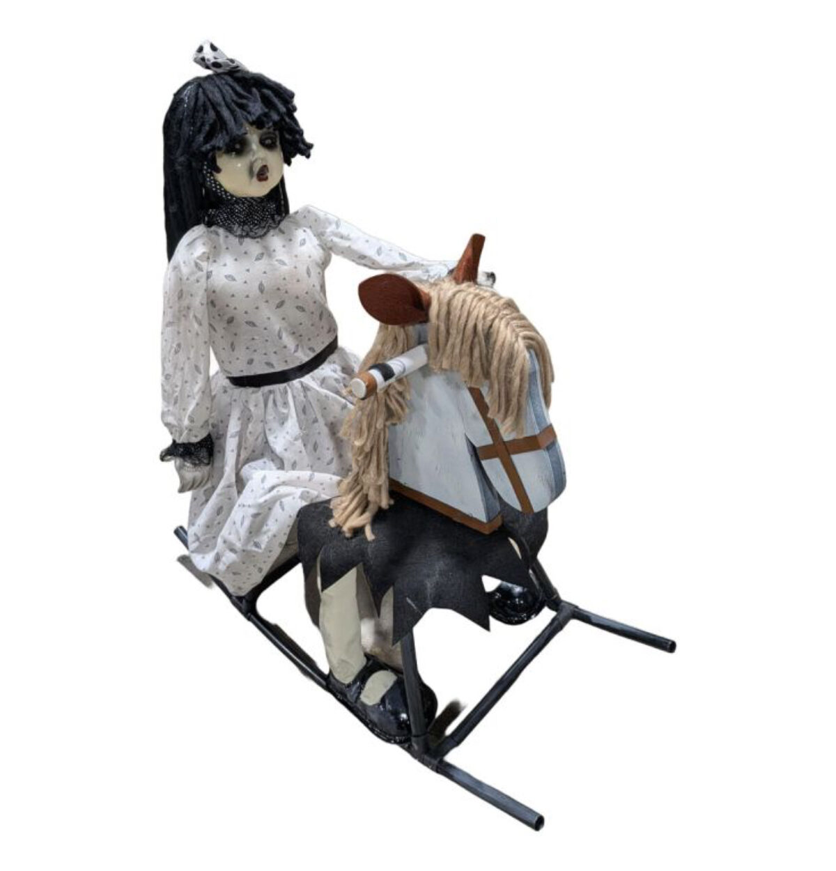 28.3" Animated Rocking Horse with Doll