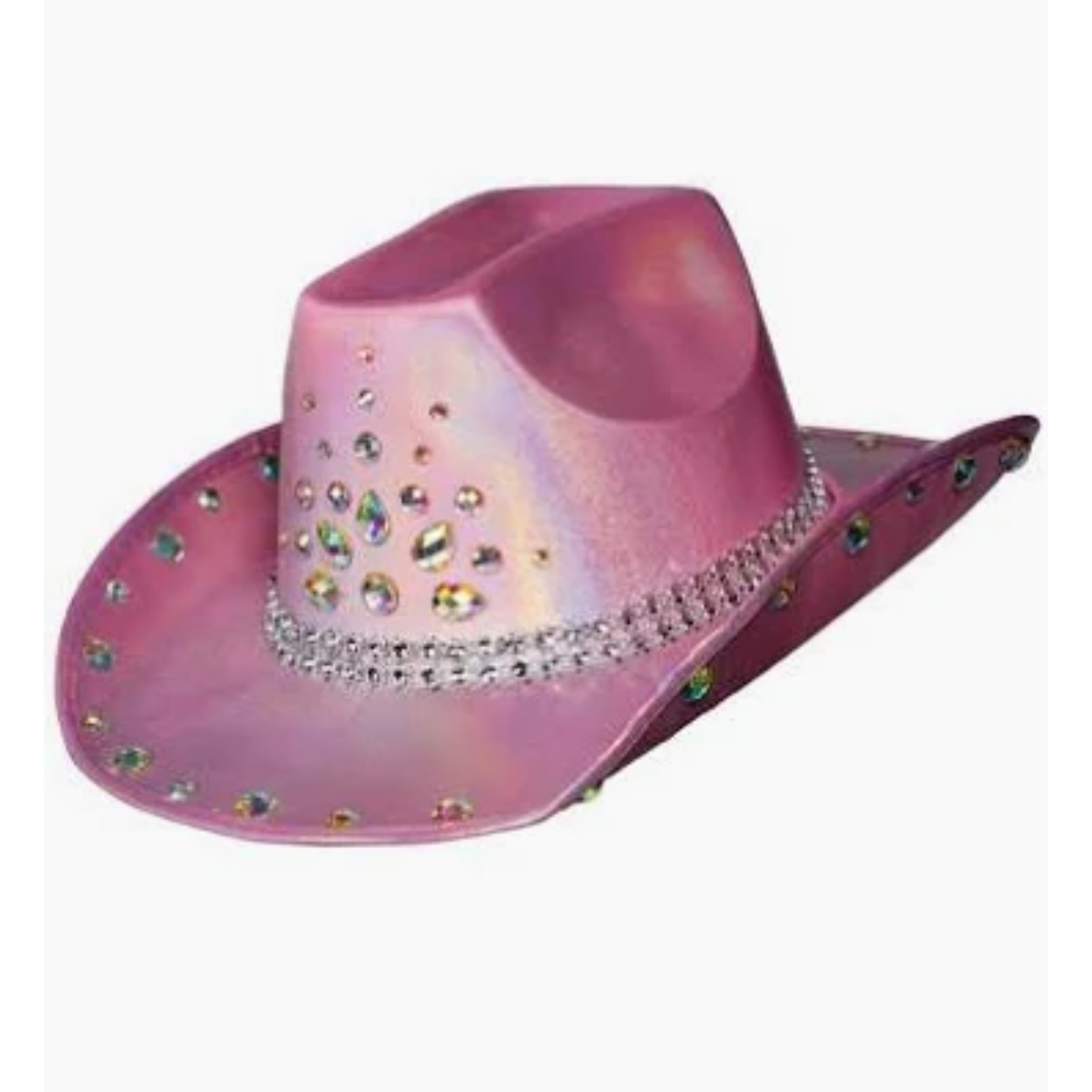 shopping-2026-08-05T165641-866.jpg HOLOGRAPHIC COWBOY HAT WITH DIAMOND STUDS - Image 1