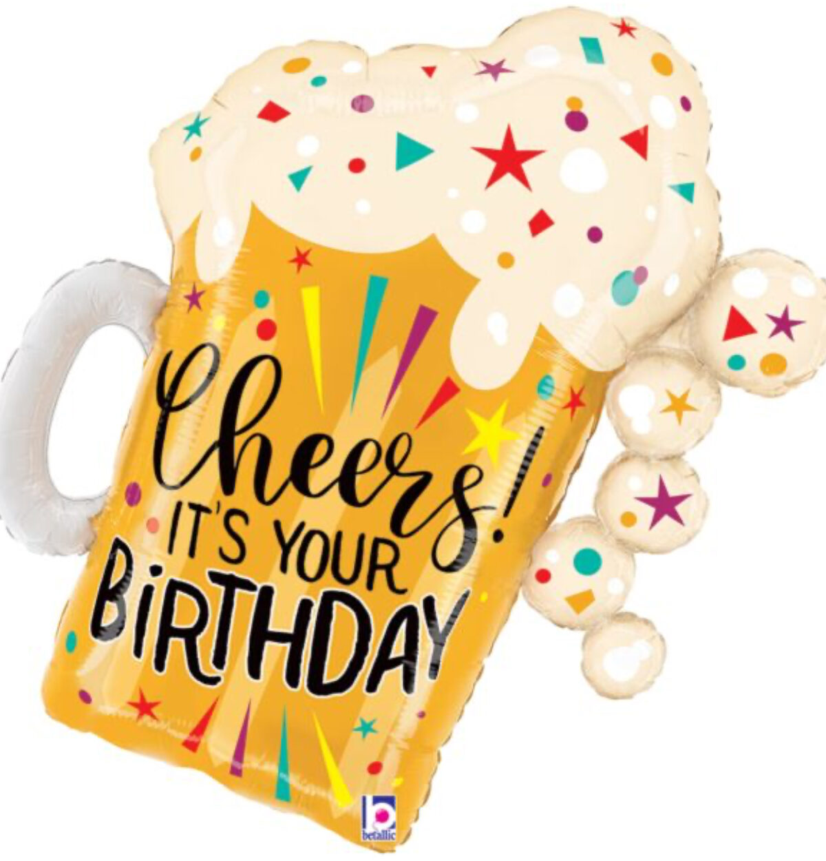 27" Birthday Fun Confetti Beer Balloon