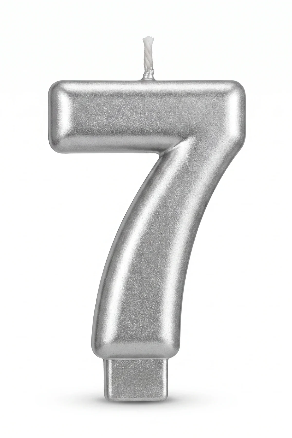 Silver Numeral Candle #7