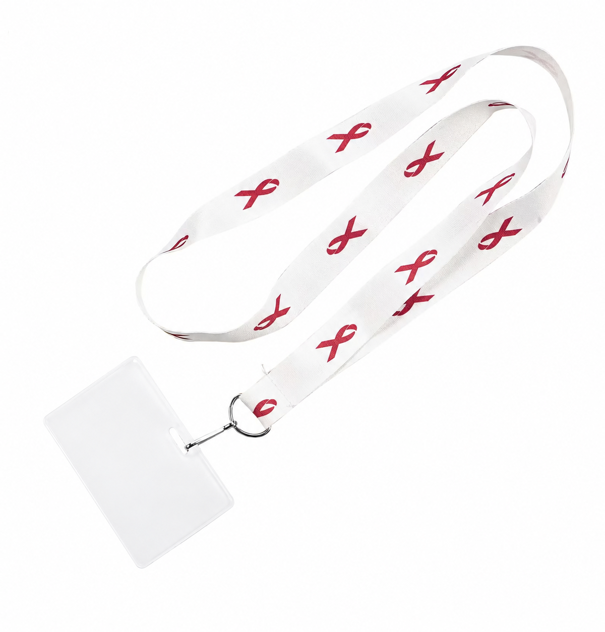 Breast Cancer Pink Ribbon Badge Holder lanyard