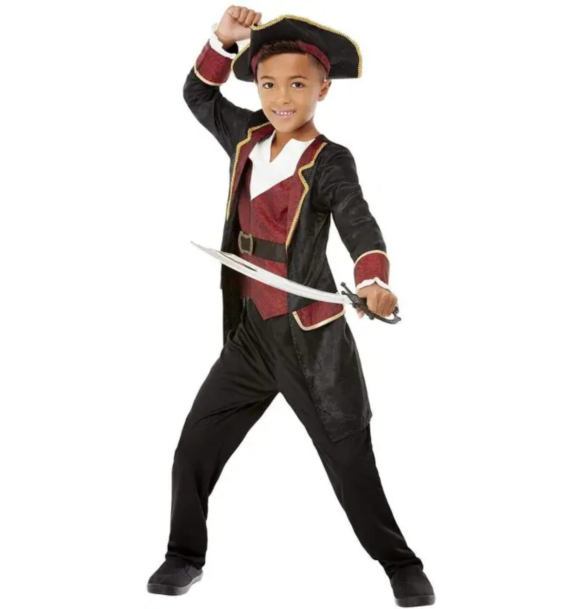Smiffy's Black Pirate Captain Child Costume - Medium