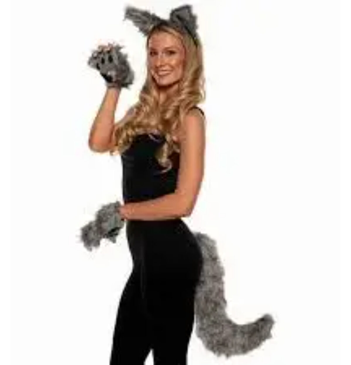 OS - Werewolf Ears, Tail & Paws Set-Light Gray