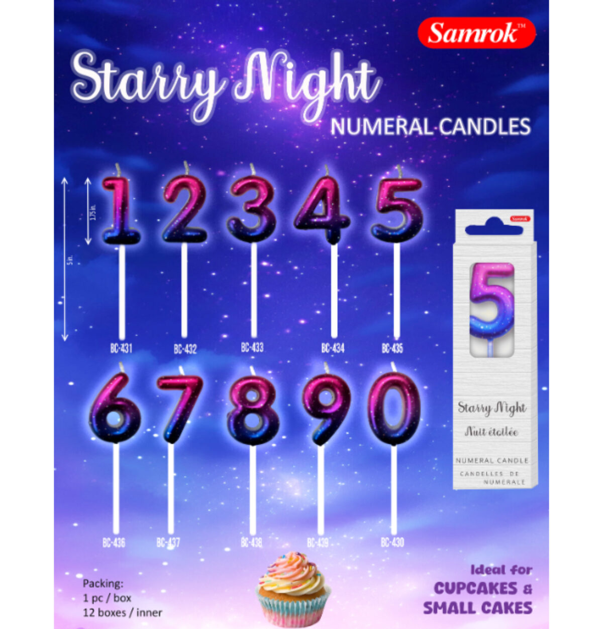 Starry Night Number Candle 4