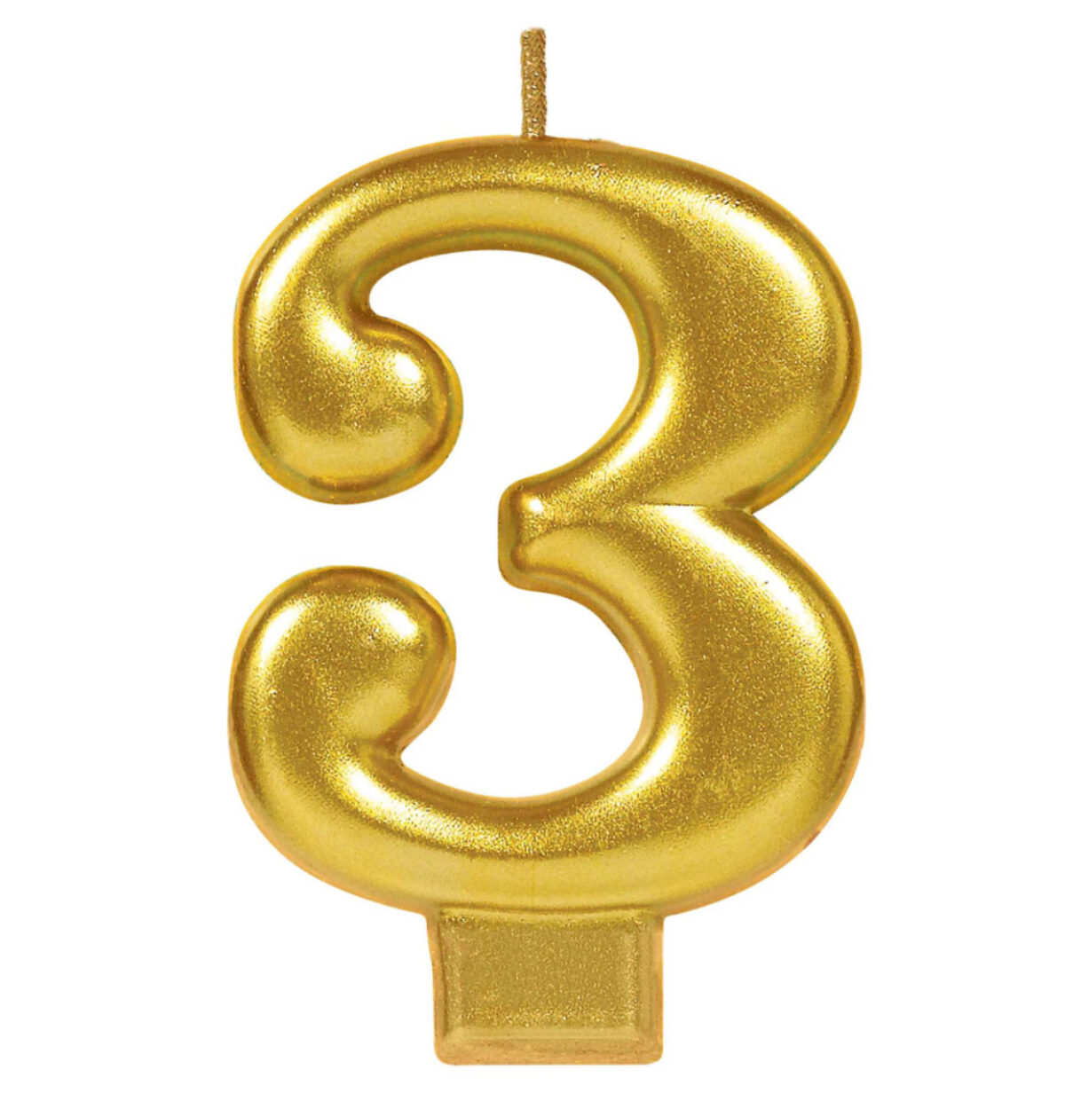 Gold Numeral Candle #3