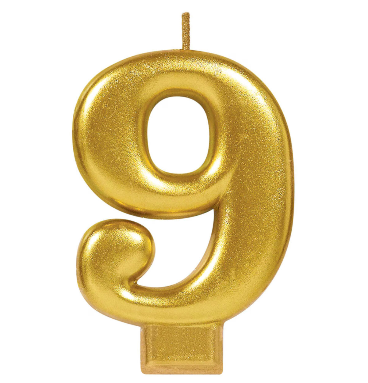 Gold Numeral Candle #9