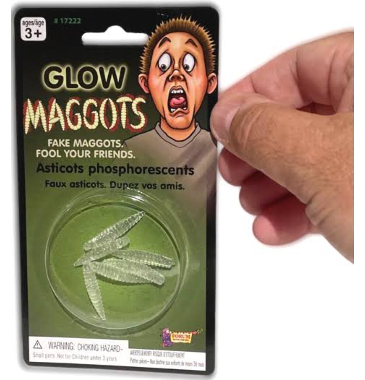 Glow Maggots Fake Maggots Novelty Gag Toy