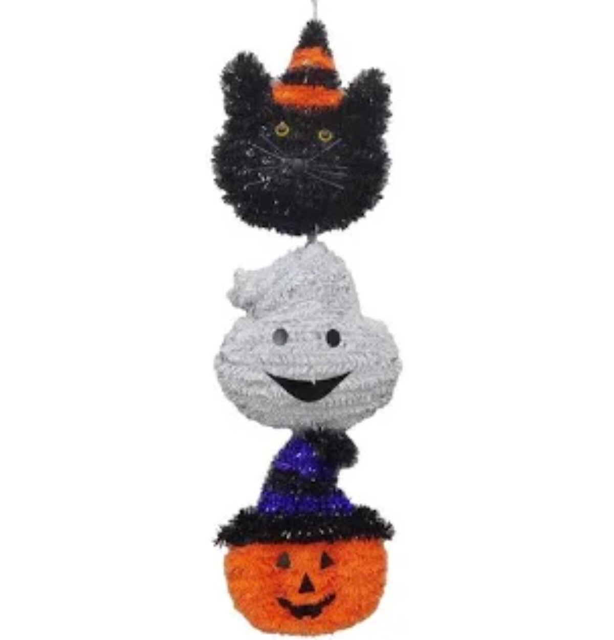 Cat Ghost Pumpkin Dangler 2D