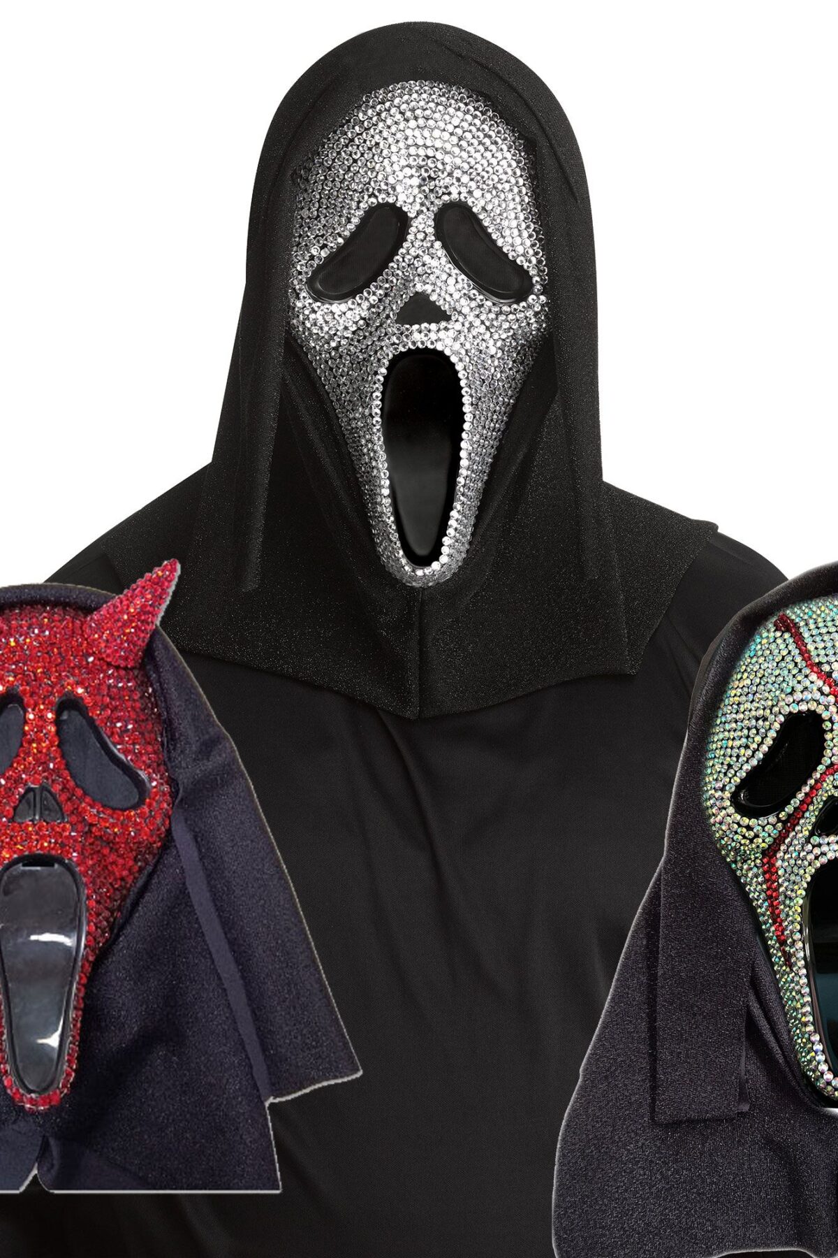 Ghost Face Bling Mask Asst 3 styles Crystal, Bloody, Devil - 1 count