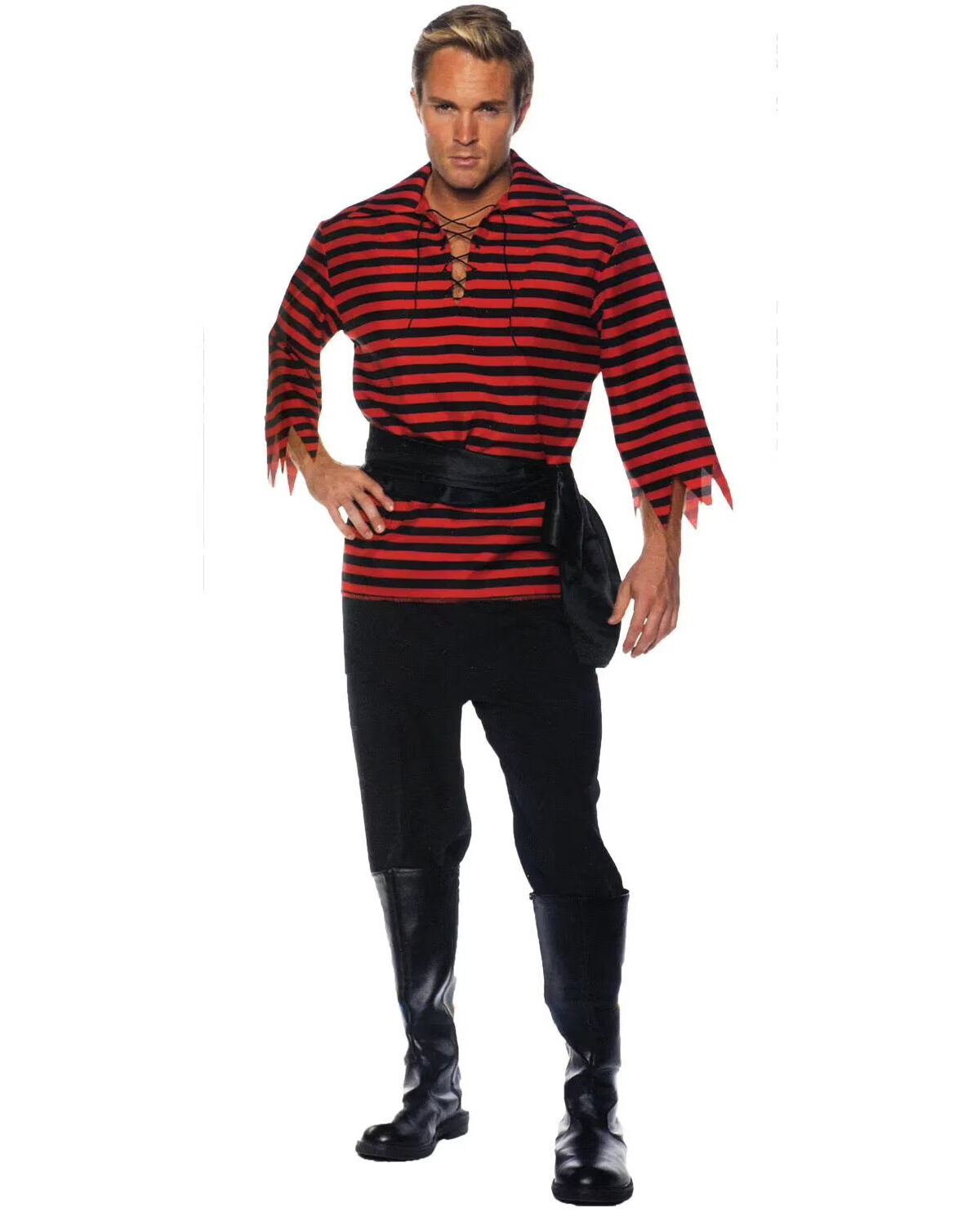 ADULT PIRATE SET - BLACK/RED COSTUME